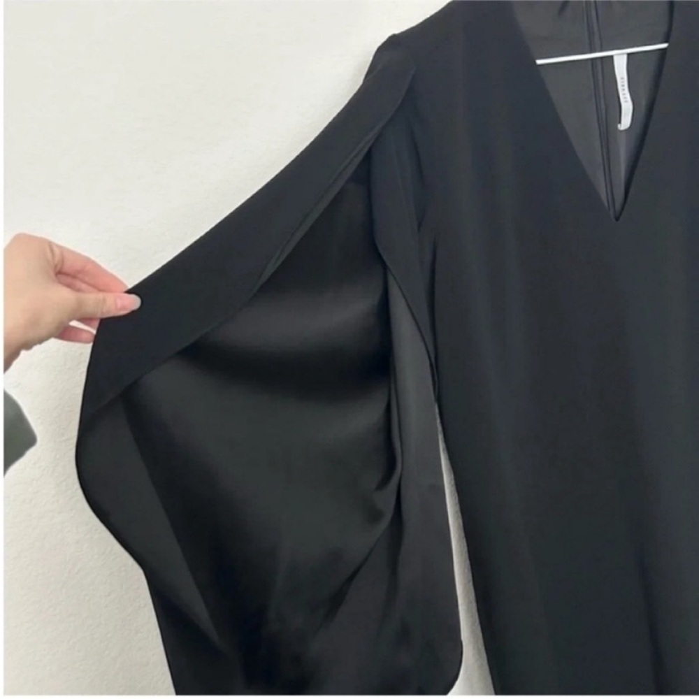 Dion Lee Long Cape Sleeve Midi Dress Black - Picture 9 of 9